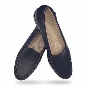 SAS Elegant navy Leather Slip-Ons